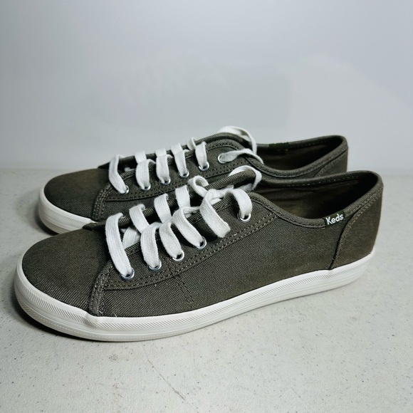 Keds Taupe Canvas Sneakers with White Accents size 7,5 - Picture 4 of 8